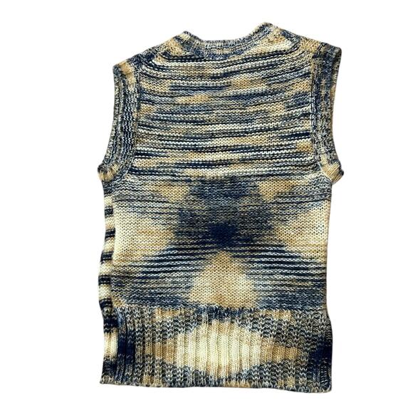 Vintage 1970s Space Dyed Stripe Knit Sweater Vest – Plaid Pattern / Medium - - Picture 5 of 5